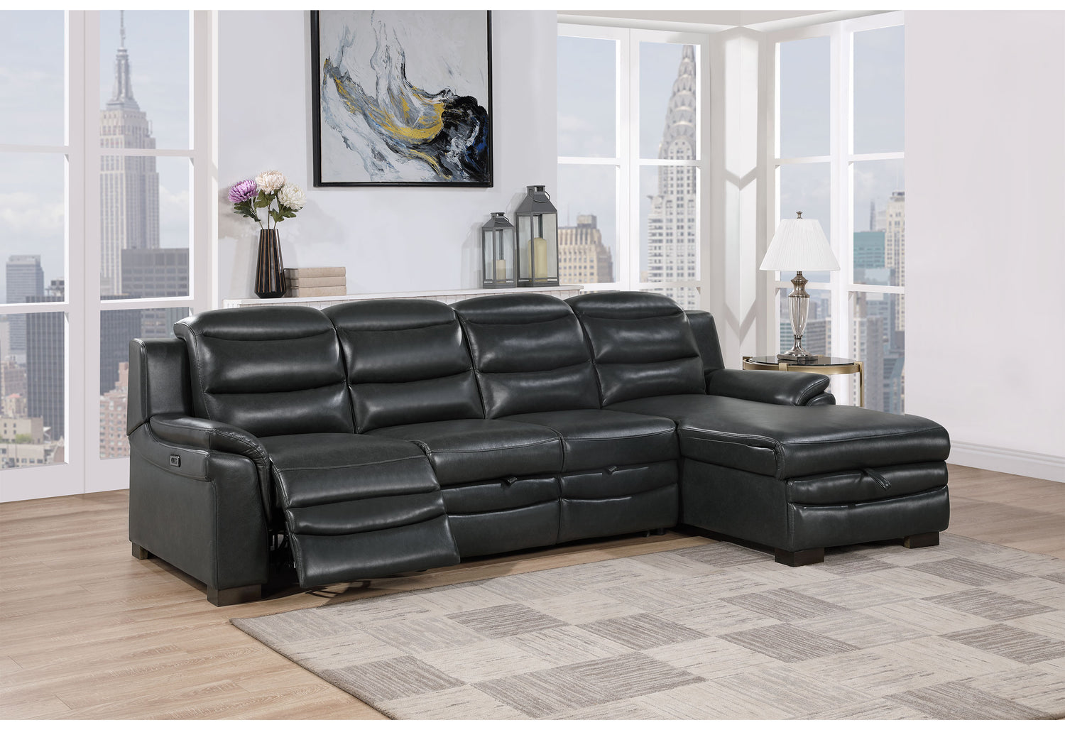 U8518 Blanche Charcoal Sofa Bed With Usb | Global Furniture USA