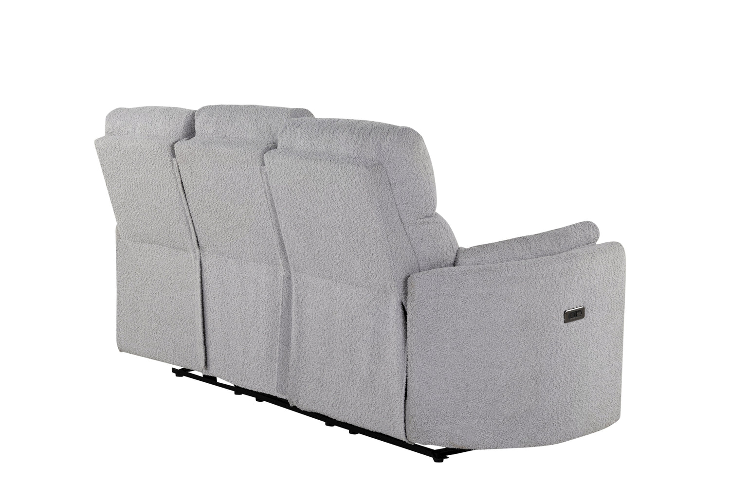 U8571 Power Reclining Sofa with USB and Drop-Down Table in Dolphin Fabric Back View – Global Furniture USA