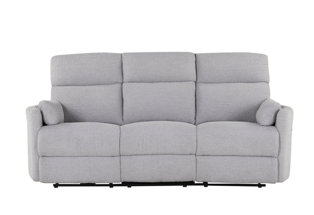 U8571 Power Reclining Sofa with USB and Drop-Down Table in Dolphin Fabric Front View – Global Furniture USA
