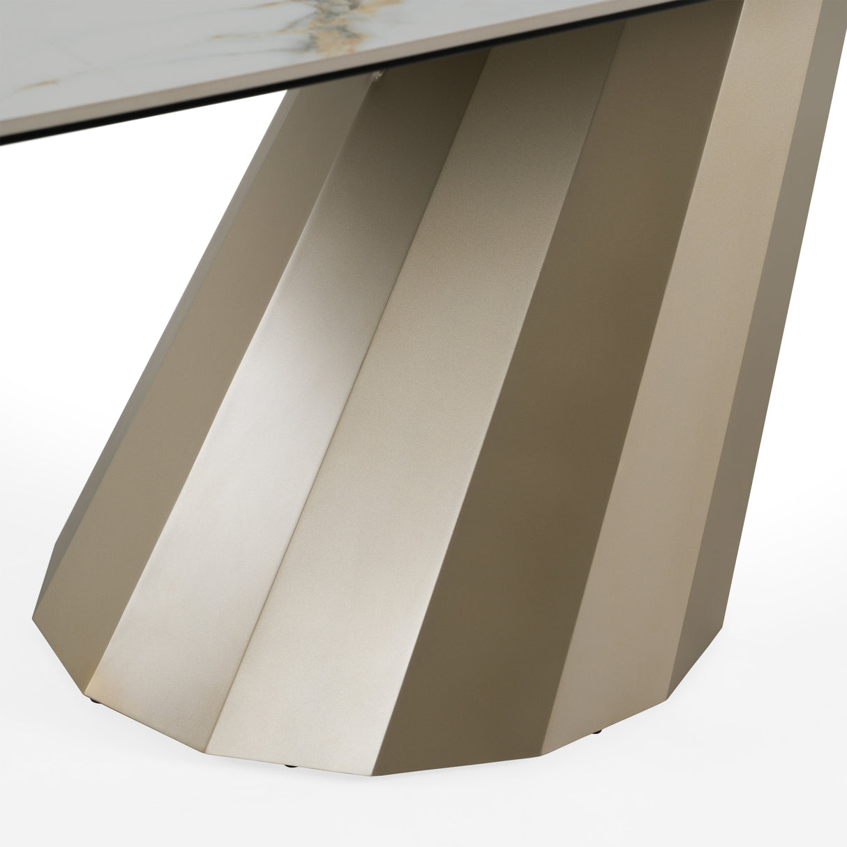 Vela - Modern Ceramic + Brass Dining Table - View Image 1