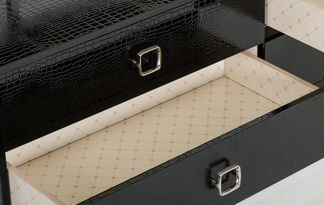 A&X Victoria Modern Black Crocodile Dresser | Home Elegance USA