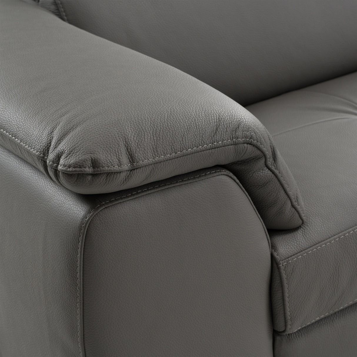 Viola - Italian Contemporary Blue-Grey Leather Right Facing Sectional Sofa - View Image 1
