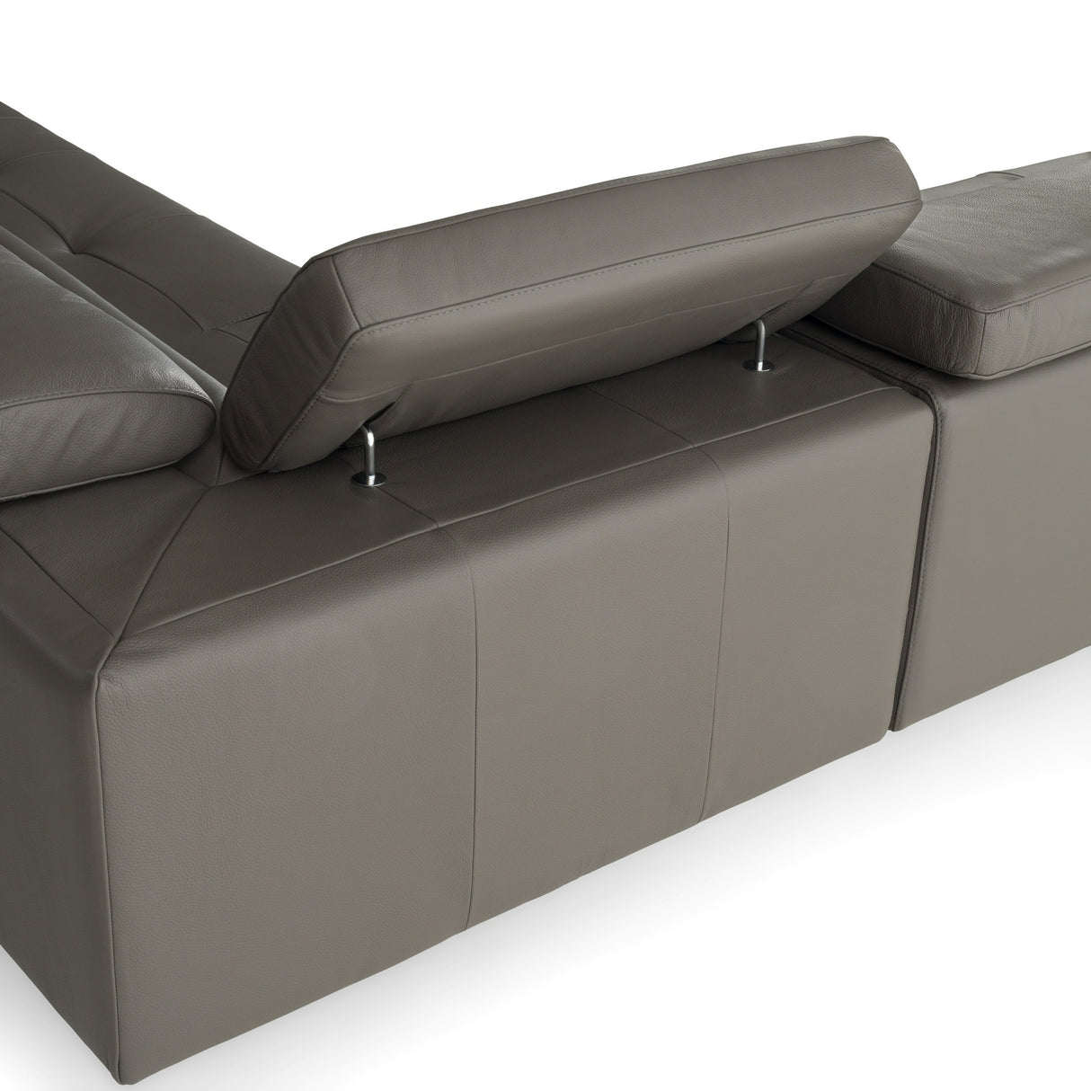 Viola - Italian Contemporary Grey Leather Right Facing Sectional Sofa - View Image 1
