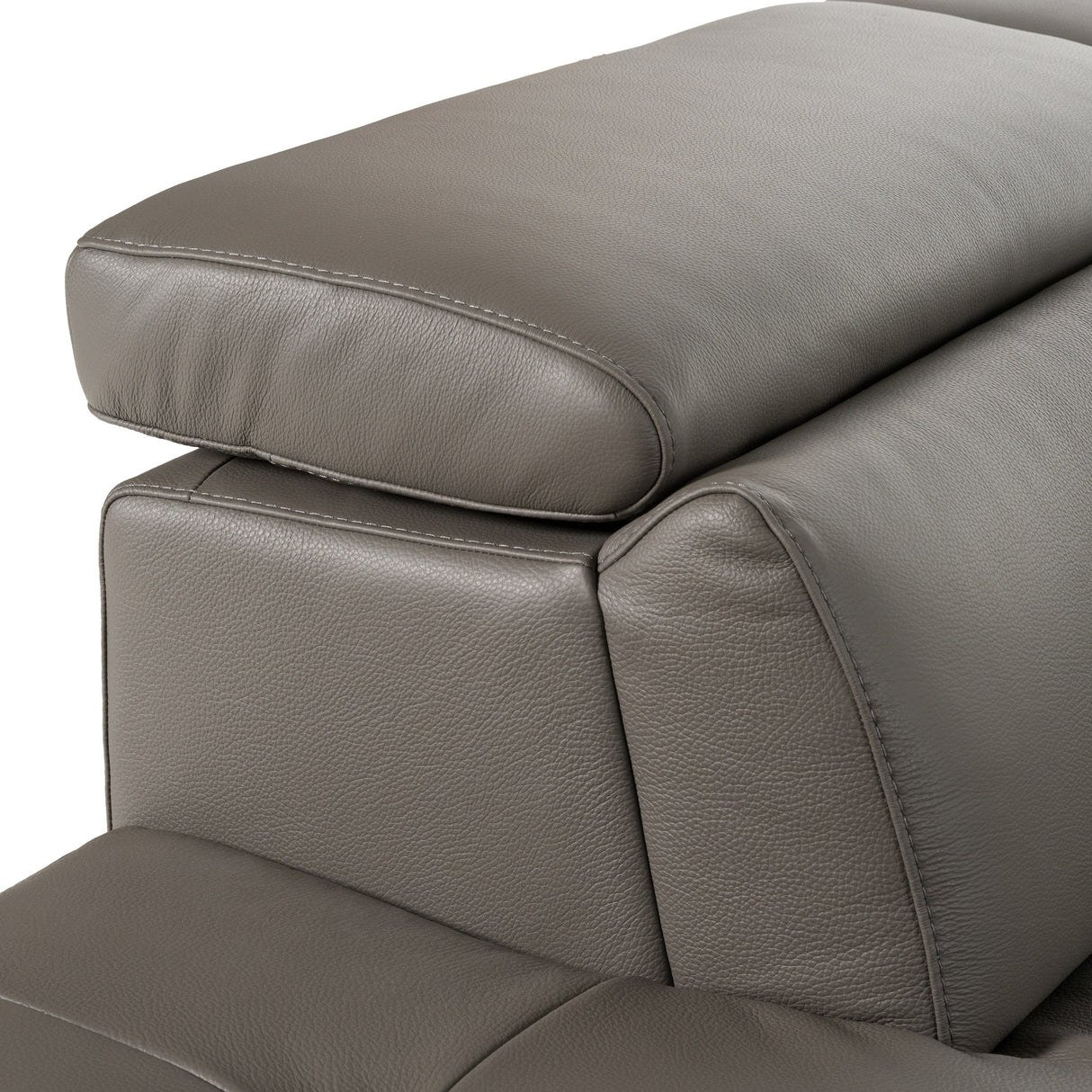 Viola - Italian Contemporary Grey Leather Left Facing Sectional Sofa - View Image 1