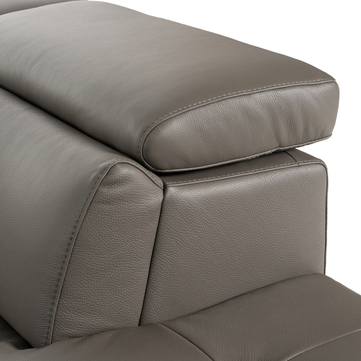 Viola - Italian Contemporary Grey Leather Right Facing Sectional Sofa - View Image 1