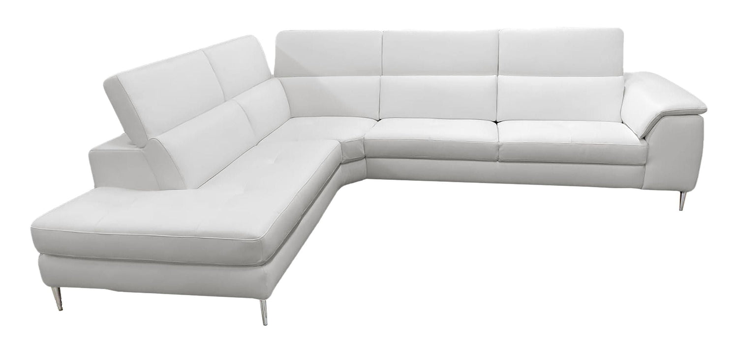 Lamod Italia Viola - Italian Contemporary Grey Leather Left Facing Sectional Sofa - Home Elegance USA