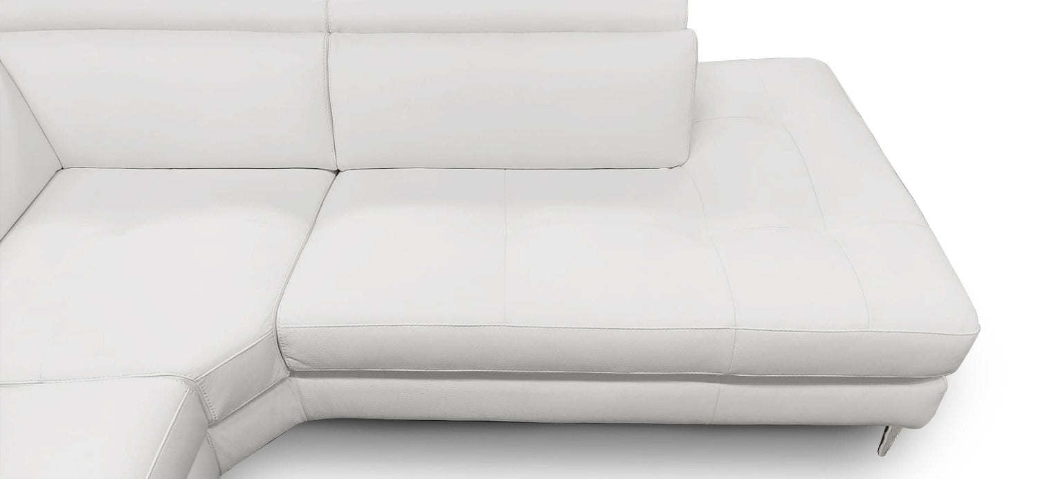 Lamod Italia Viola - Italian Contemporary Grey Leather Left Facing Sectional Sofa - Home Elegance USA