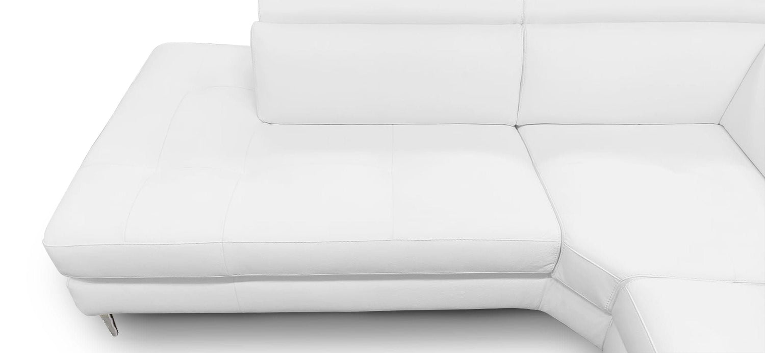 Lamod Italia Viola - Italian Contemporary White Leather Left Facing Sectional Sofa - Home Elegance USA