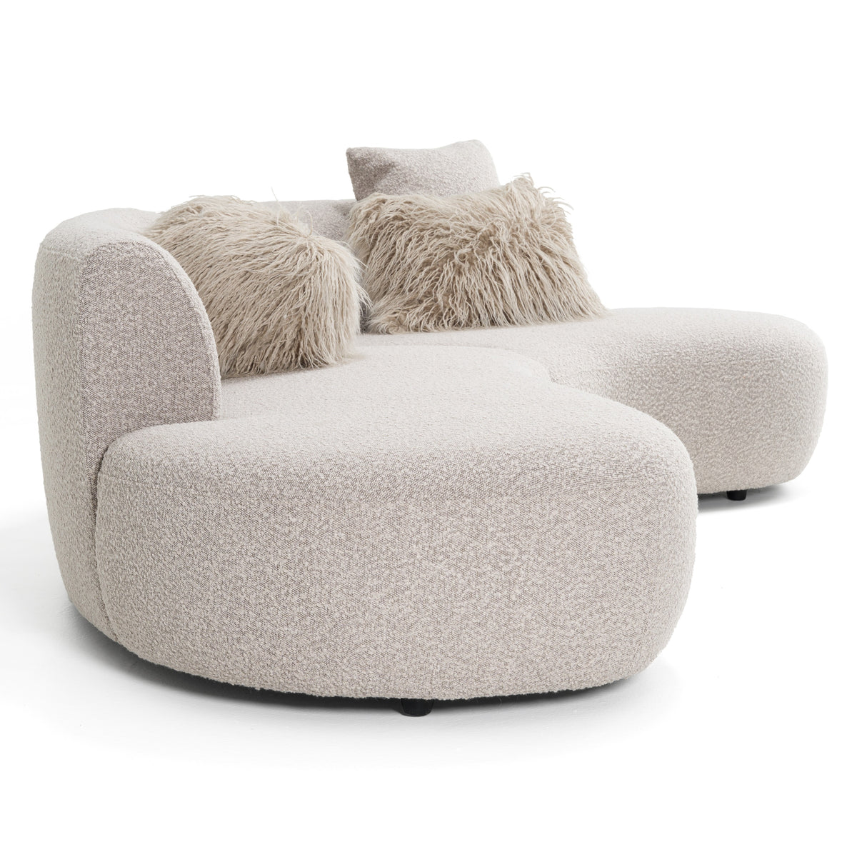 Weldon - Modern Grey Fabric Curved Sectional Sofa - View Image 1
