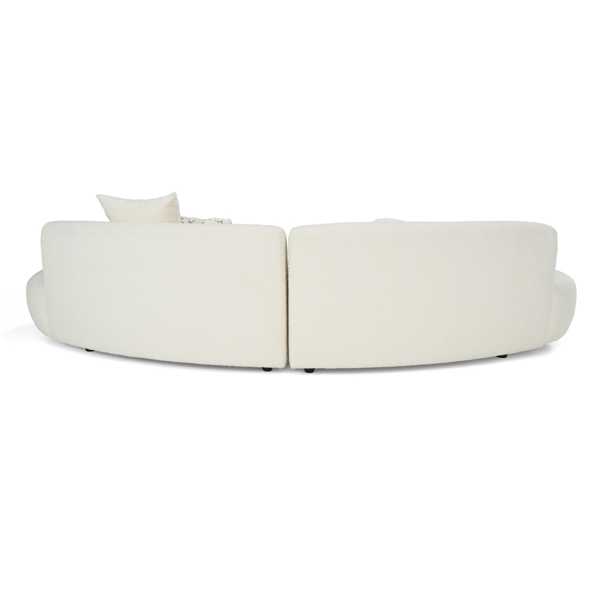 Weldon - Modern Cream Fabric Curved Sectional Sofa - View Image 1
