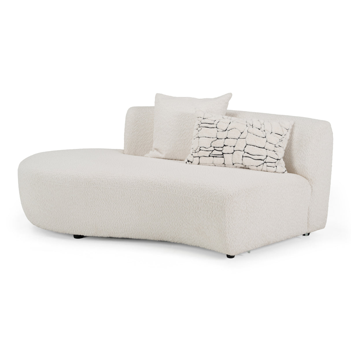 Weldon - Modern Off-White Fabric Curved Sectional Sofa - View Image 1