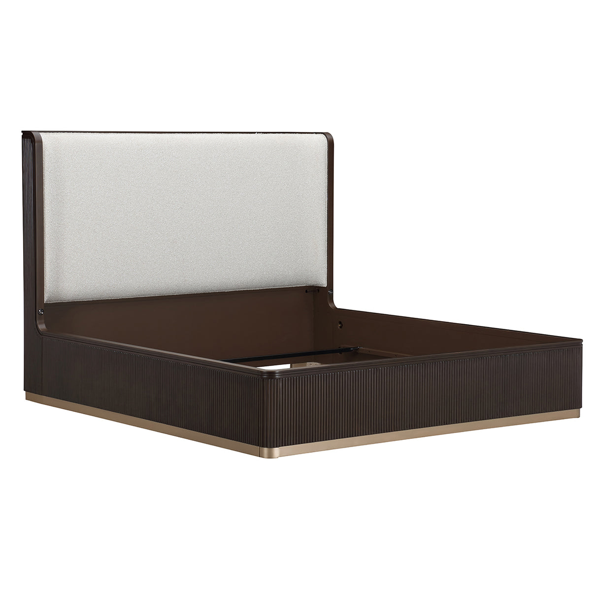 West Kensington Queen Bed in Medium Espresso - Upholstered Headboard | AICO by Michael Amini