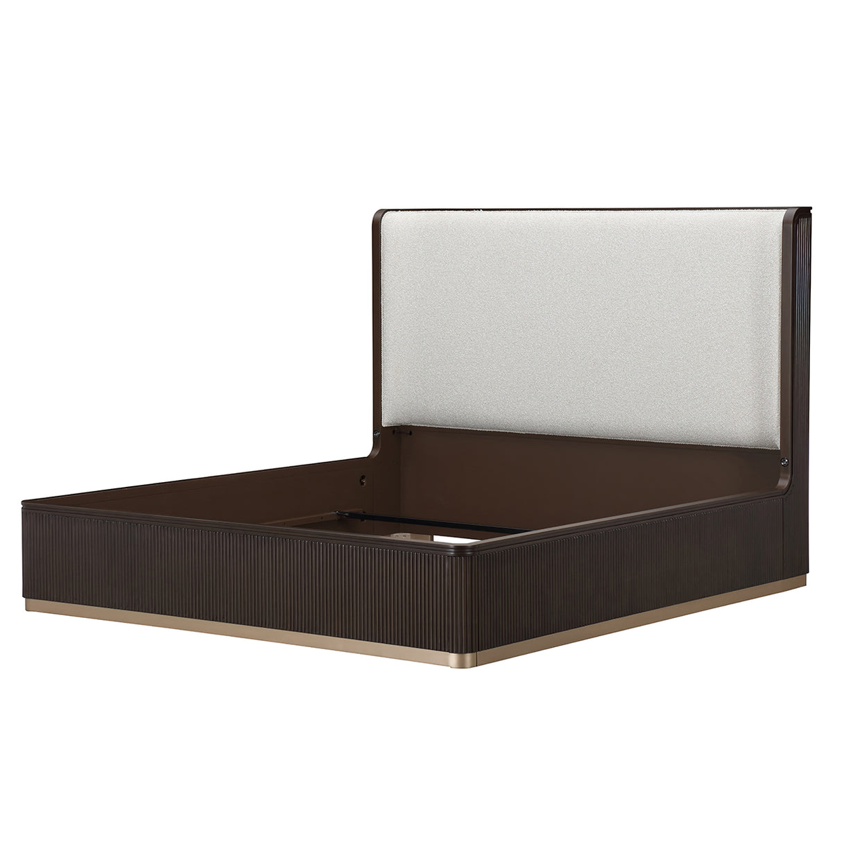 West Kensington Queen Bed in Medium Espresso - Upholstered Headboard | AICO by Michael Amini