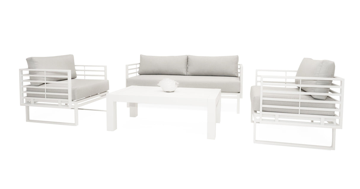 Wharf - Outdoor Light Grey and White Sofa Set - View Image 1