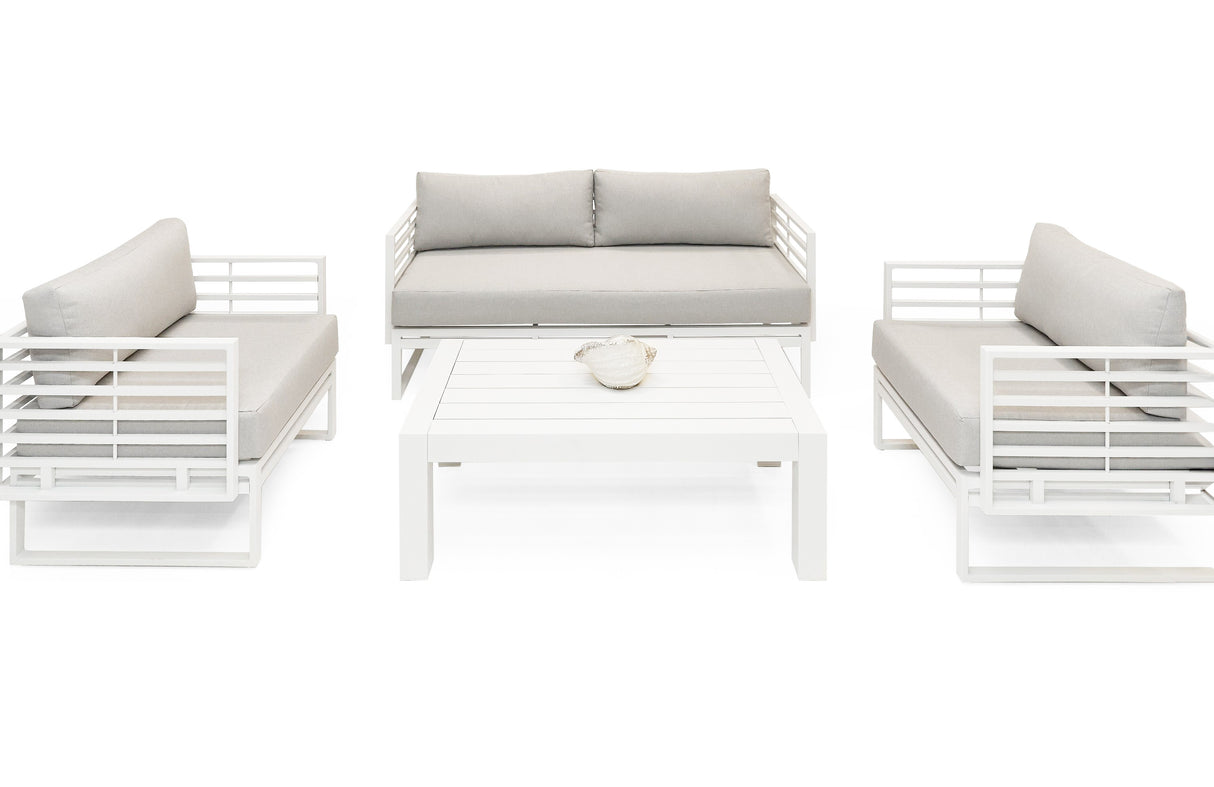 Wharf - Outdoor Light Grey and White Sofa Set - View Image 1