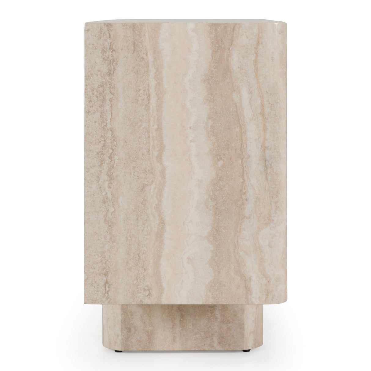 Wolff - Modern White Oak + Faux Travertine Buffet - View Image 1