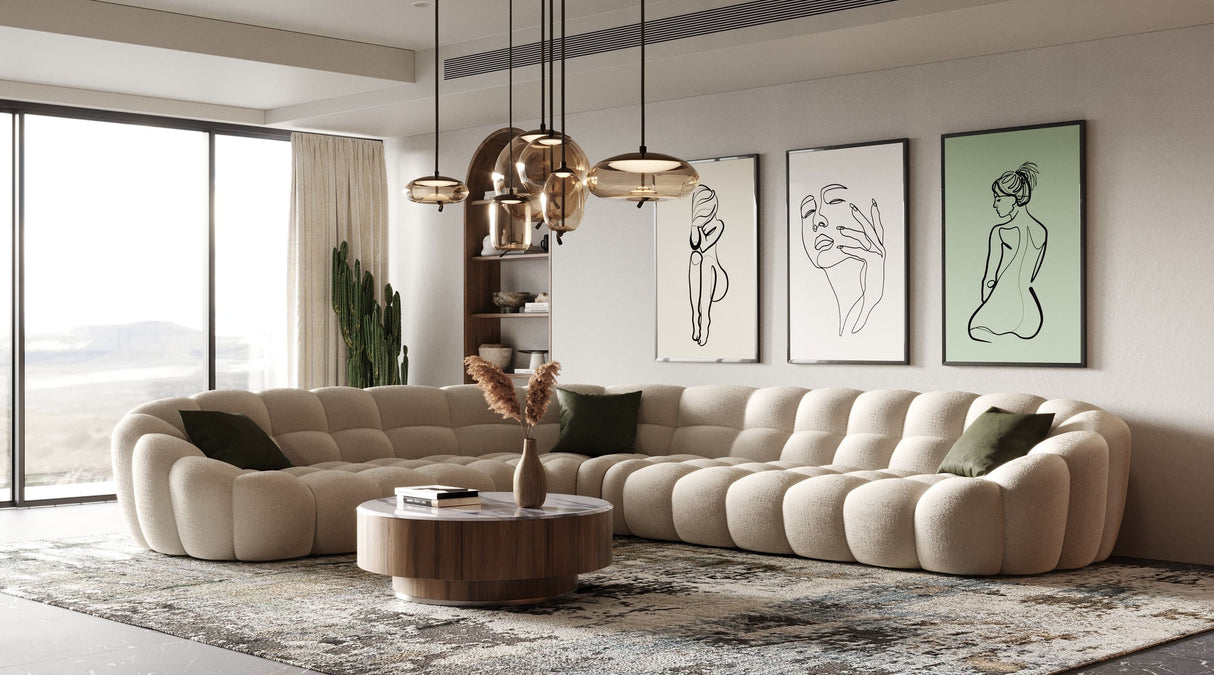 Yolonda Modern Beige Curved Sectional Sofa Divani Casa View - Vig Furniture