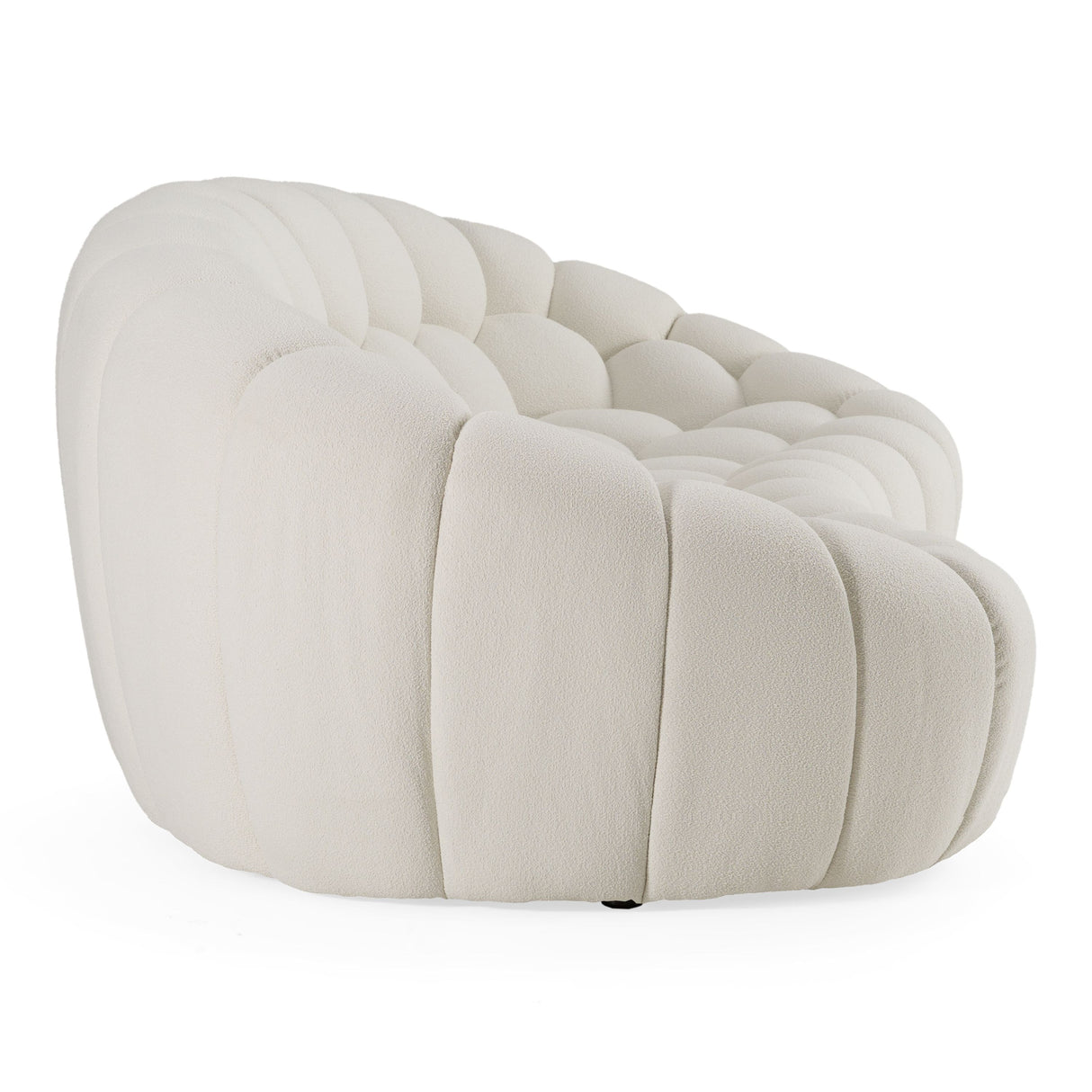 Divani Casa Yolonda - Modern Curved Off-White Fabric Sofa