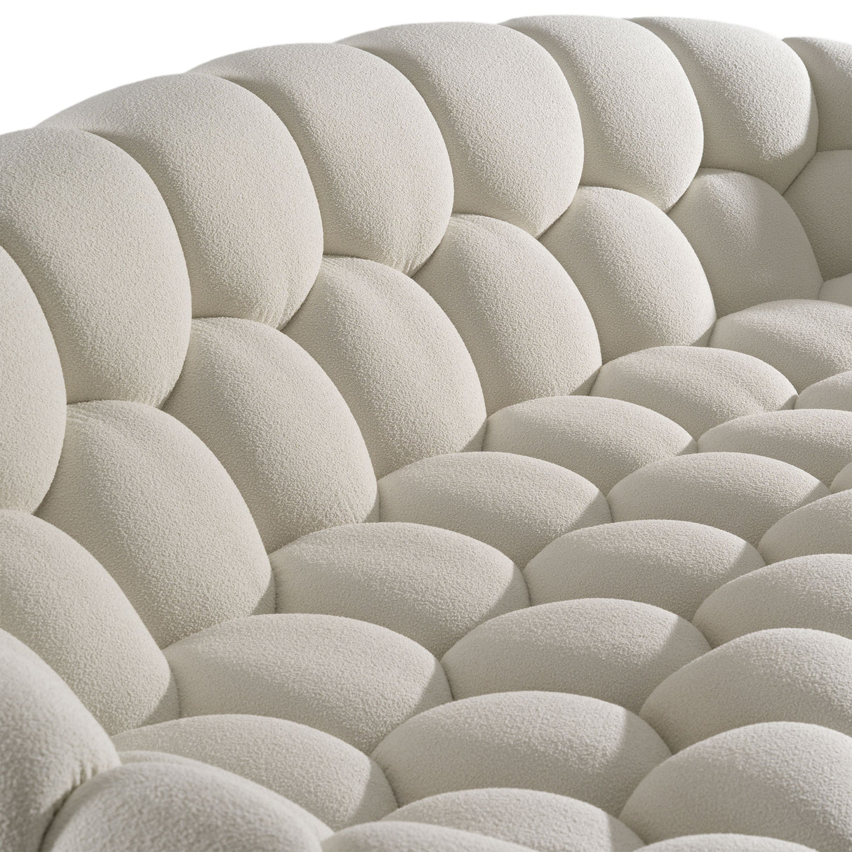 Divani Casa Yolonda - Modern Curved Off-White Fabric Sofa