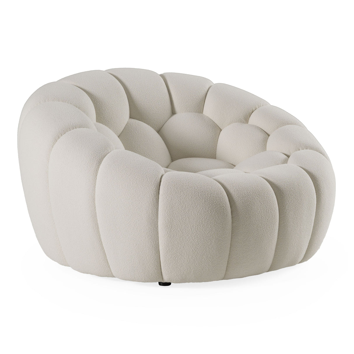 Divani Casa Yolonda - Modern Curved Off-White Fabric Chair