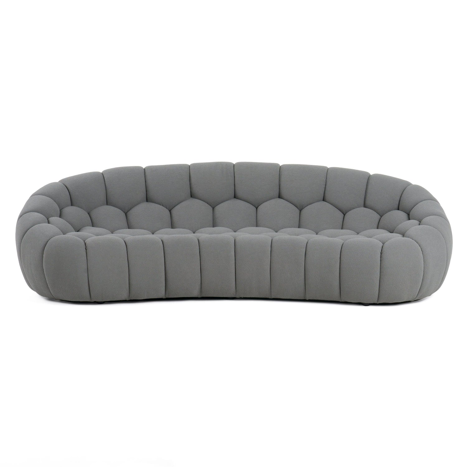 Divani Casa Yolonda - Modern Curved Light Grey Fabric Sofa Set - Home Elegance USA