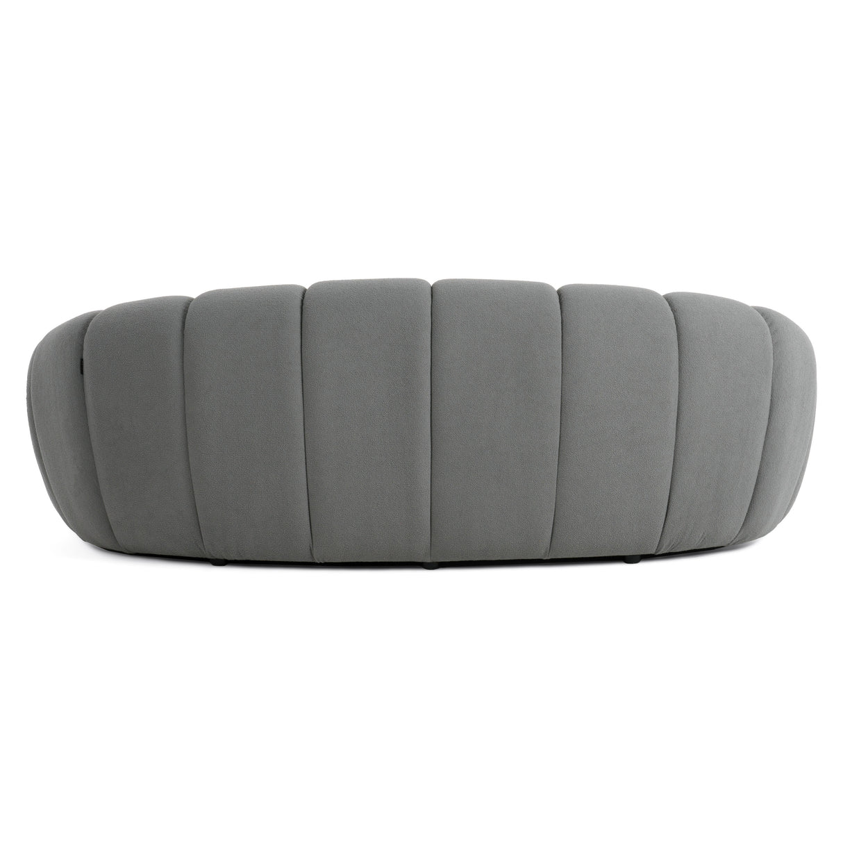 Yolonda - Modern Curved Light Grey Fabric Loveseat - View Image 1