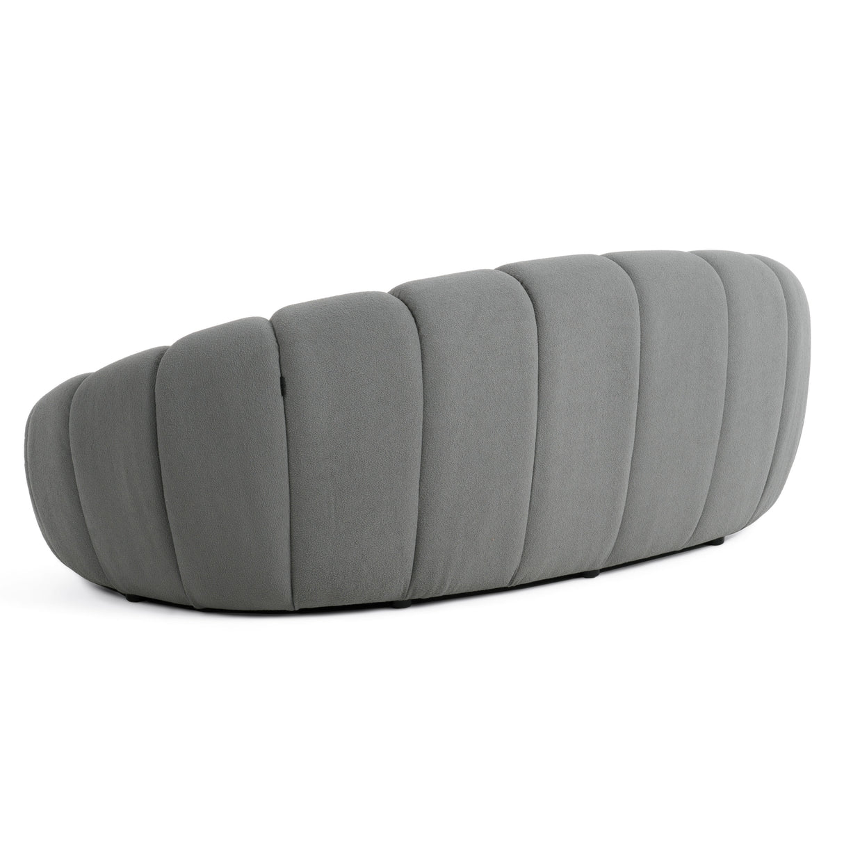 Yolonda - Modern Curved Light Grey Fabric Loveseat - View Image 1