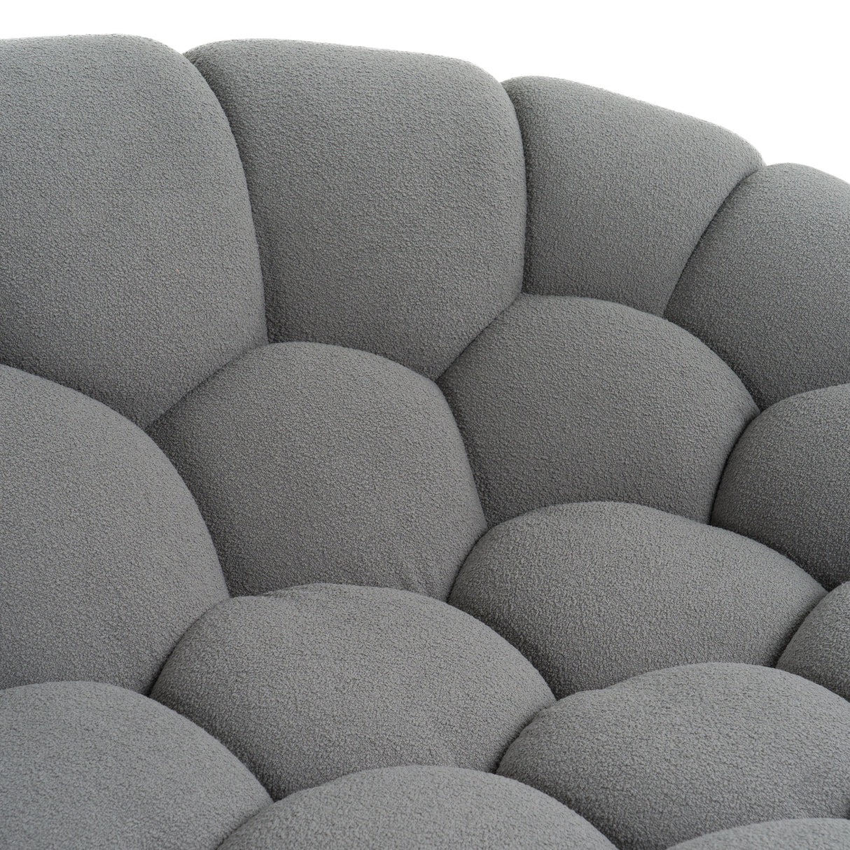 Yolonda - Modern Curved Light Grey Fabric Loveseat - View Image 1