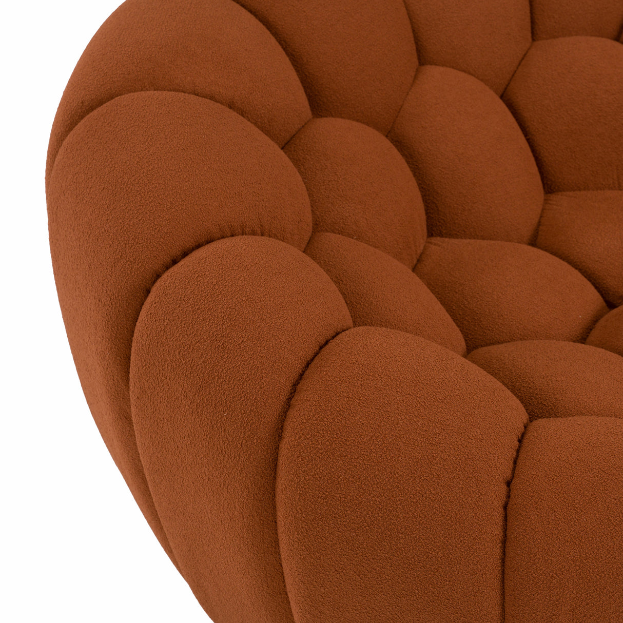 Yolonda - Modern Curved Orange Fabric Chair - View Image 1