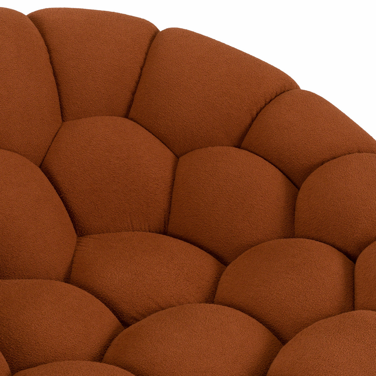 Yolonda - Modern Curved Orange Fabric Chair - View Image 1