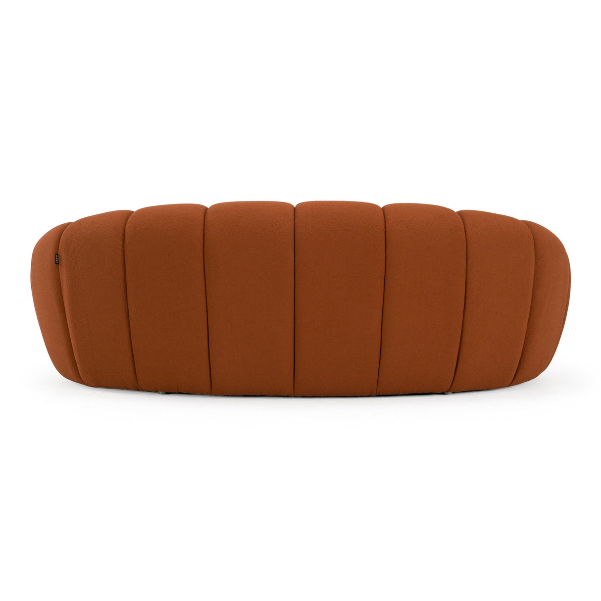 Yolonda - Modern Curved Orange Fabric Loveseat - View Image 1