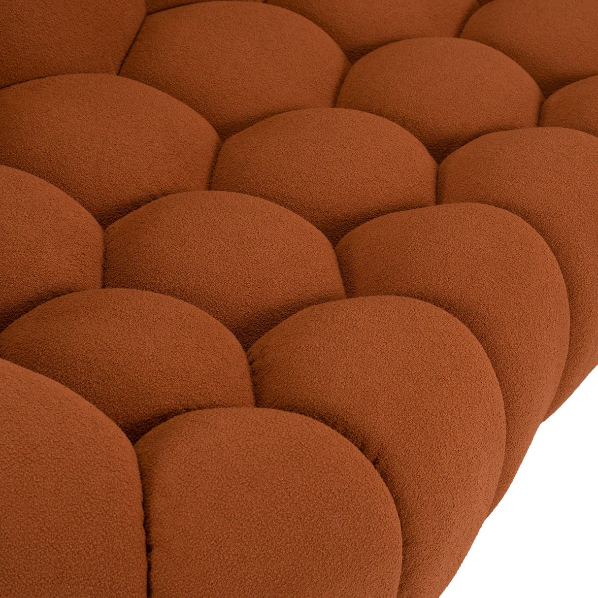 Yolonda - Modern Curved Orange Fabric Loveseat - View Image 1