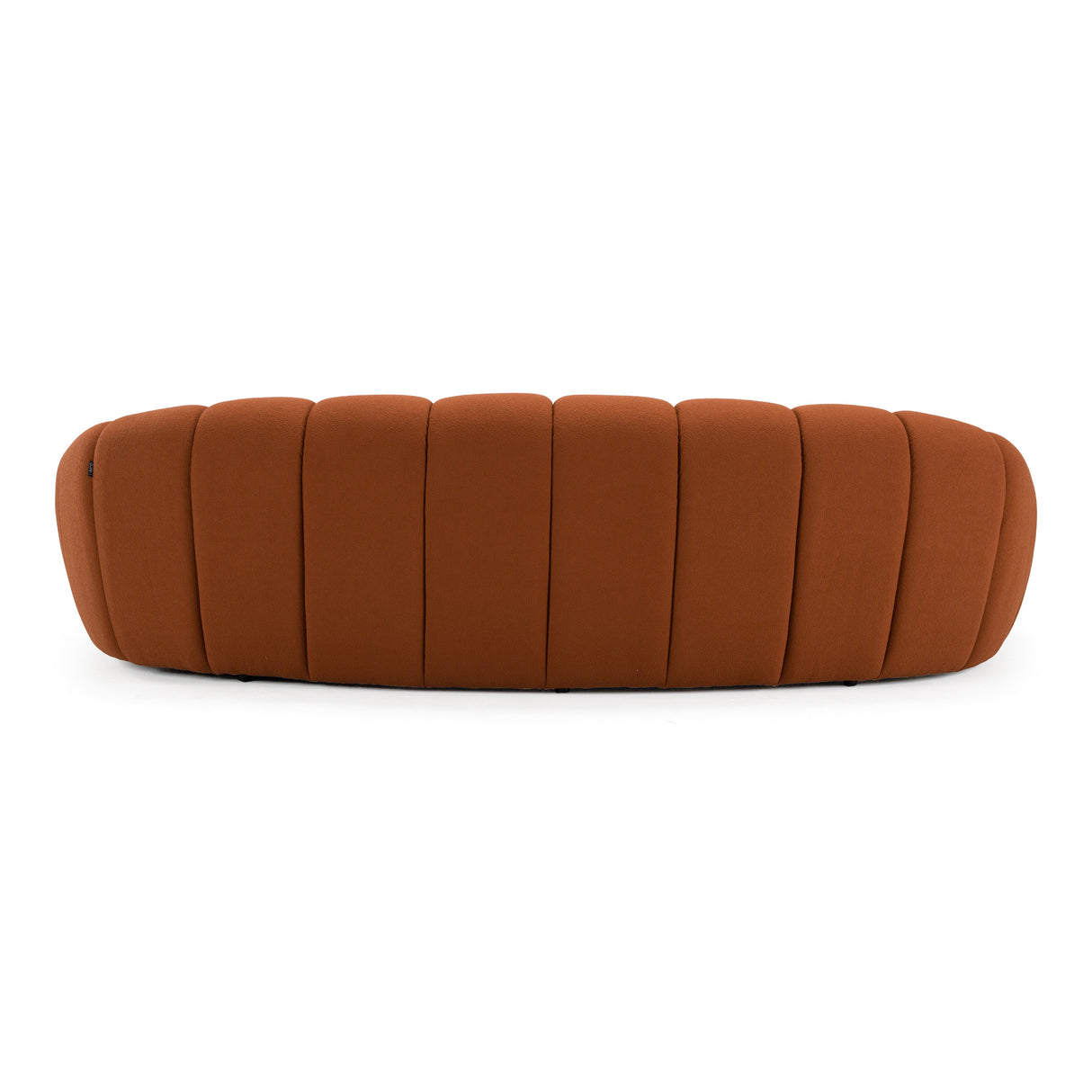 Yolonda - Modern Curved Orange Fabric Sofa - View Image 1