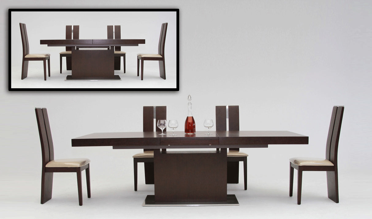 Zenith Modern Red Oak Extendable Dining Table - View Image 1