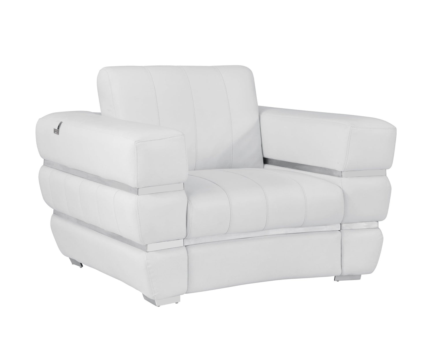 Global United Top Grain Italian Leather  Chair - Home Elegance USA