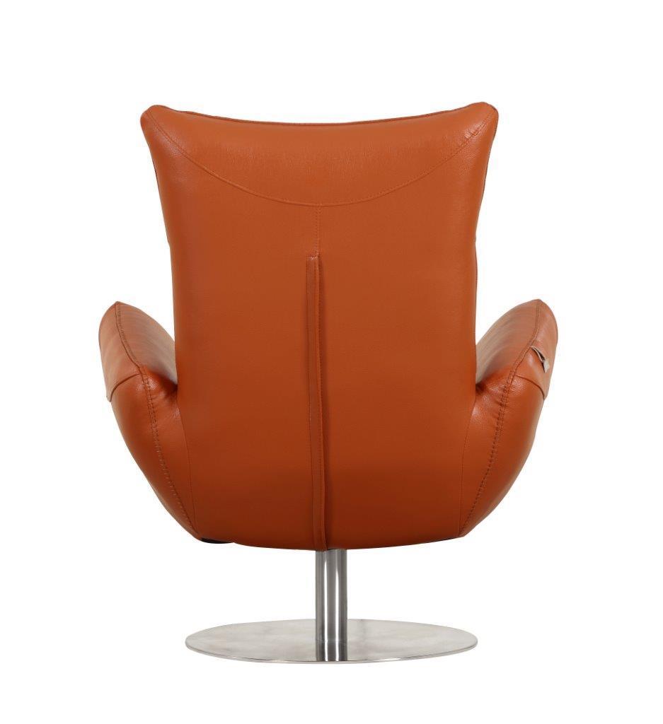 Global United 22" Modern Genuine Italian Leather Lounge Chair Home Elegance USA