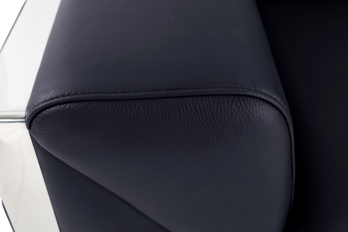 Global United Top Grain Italian Leather  Chair - Home Elegance USA