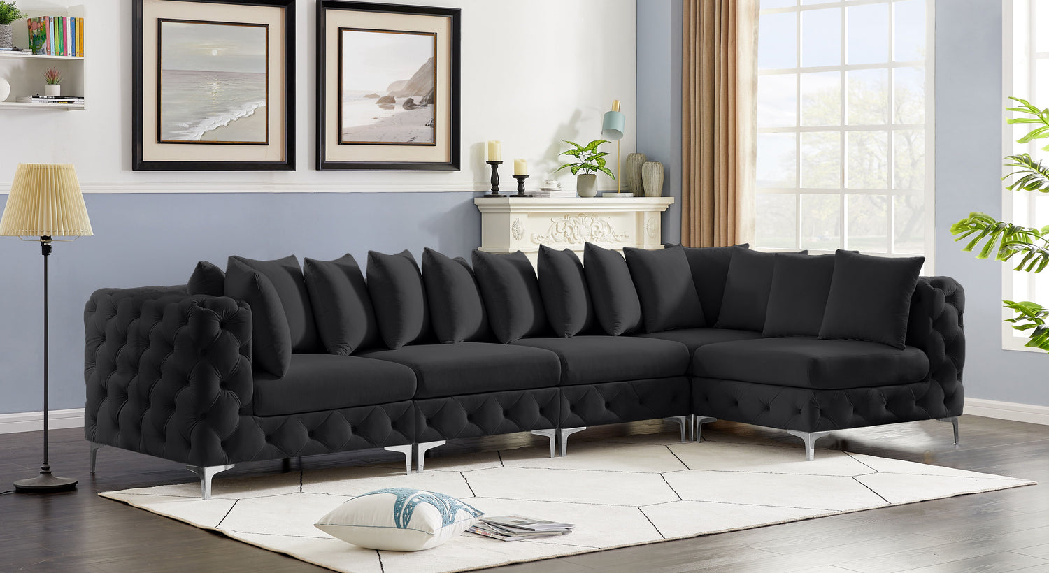 Tremblay - Modular Sectional 5 Piece - Black - Fabric - Home Elegance USA