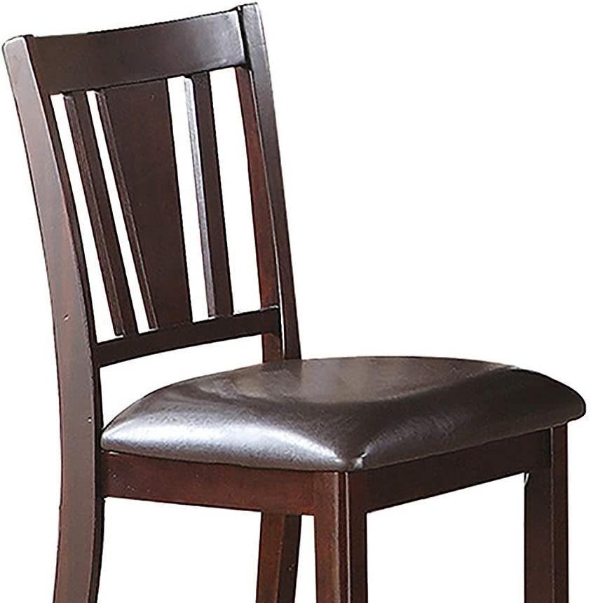 Contemporary Counter Height Dining 6pc Set Table w Butterfly Leaf 4x Chairs A Bench Brown Finish Rubberwood Chairs Cushions Kitchen Dining Room Furniture