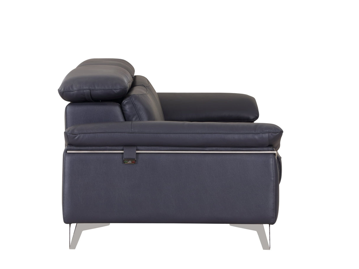 Global United Top Grain Italian Leather Chair - Home Elegance USA