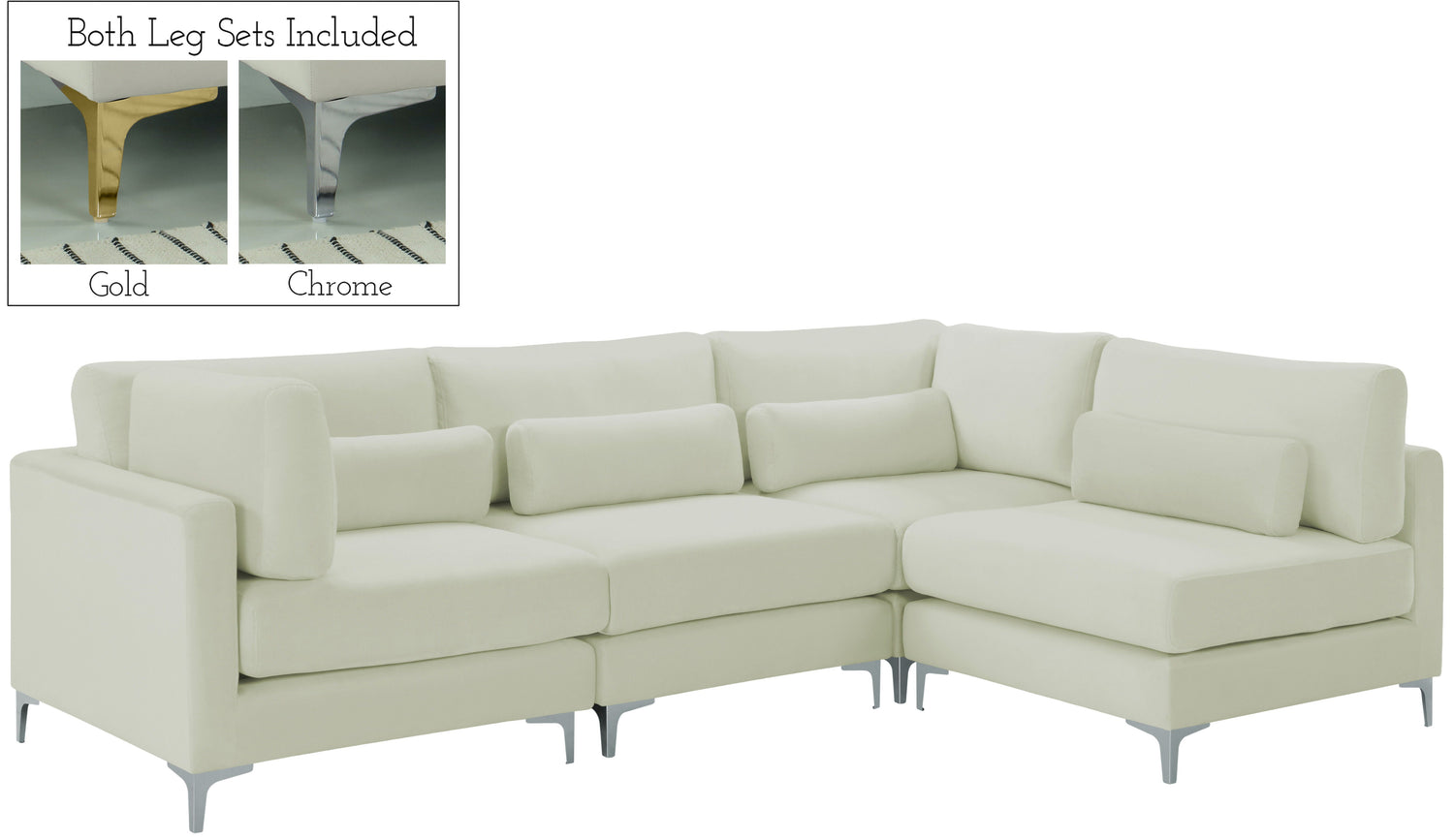 Julia - Modular Sectional 4 Piece - Cream - Home Elegance USA