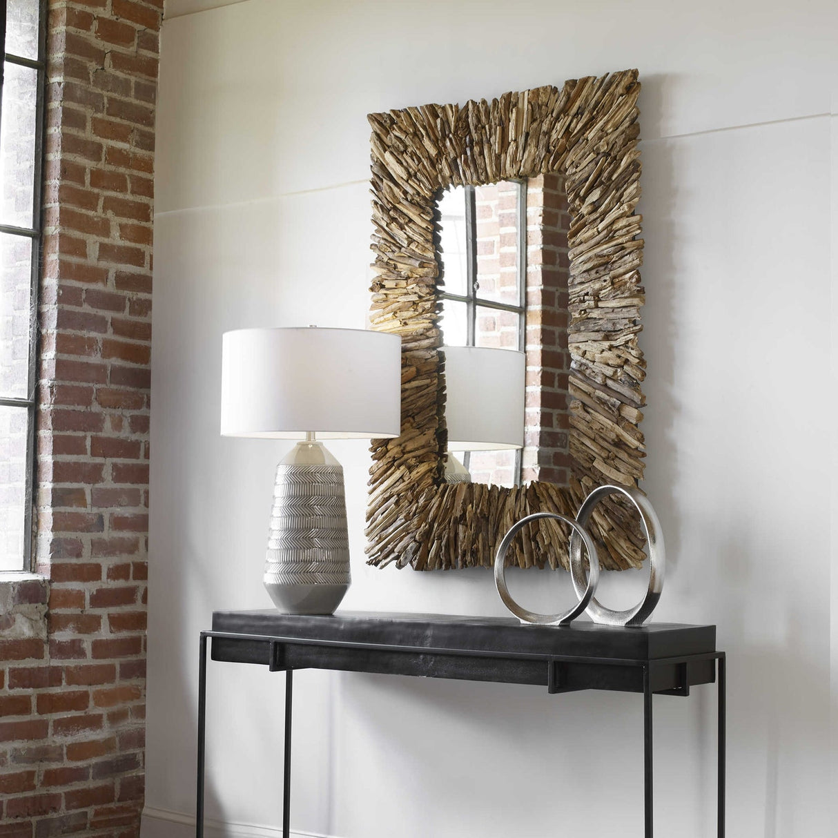 Uttermost Teak Branch Rectangular Mirror - Home Elegance USA