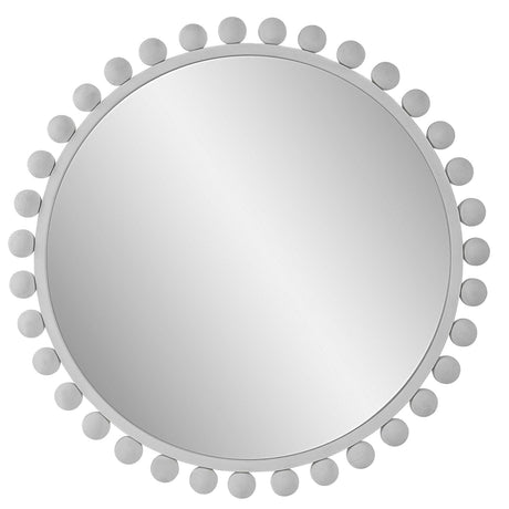 Cyra White Round Mirror | Uttermost | Home Elegance USA