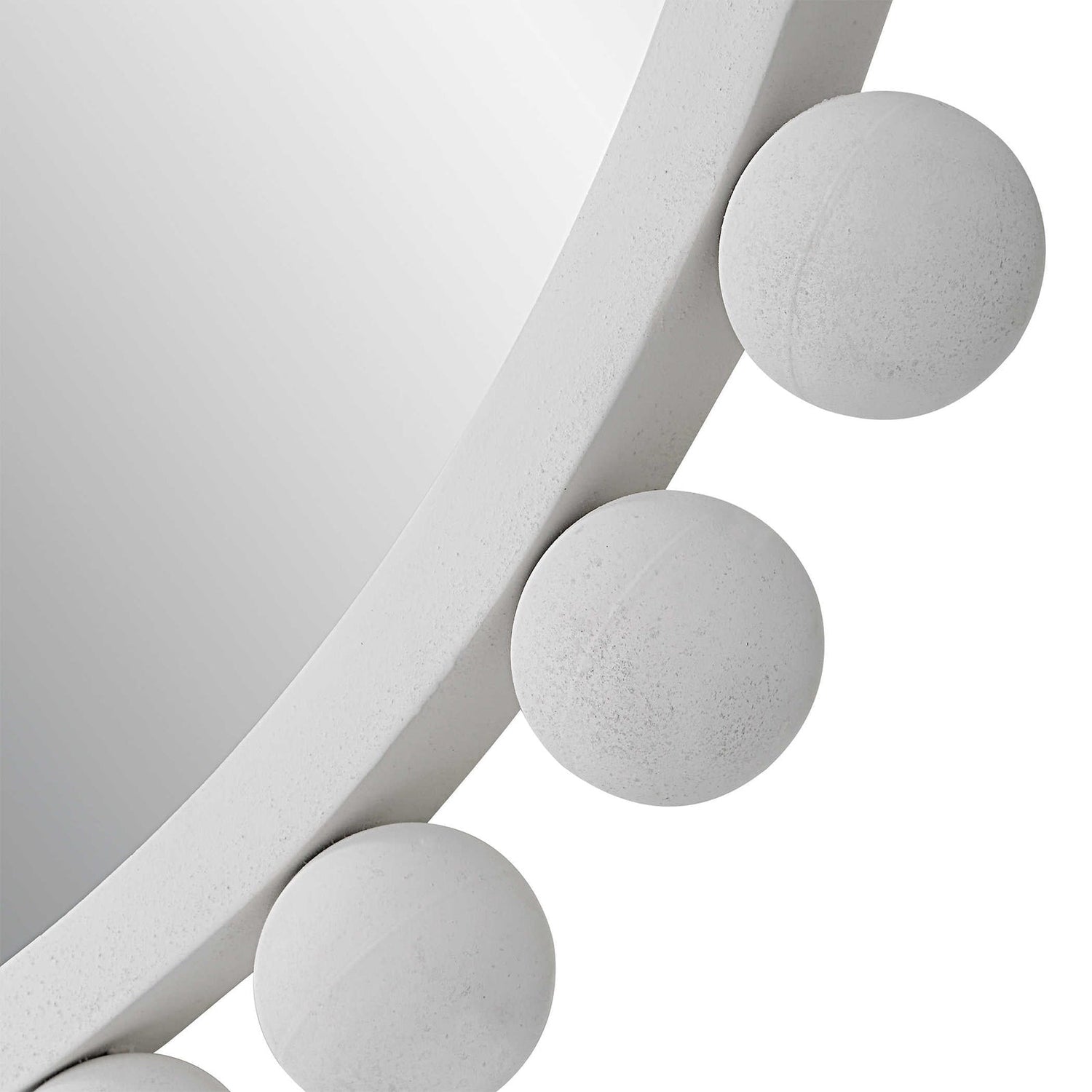 Cyra White Round Mirror | Uttermost | Home Elegance USA