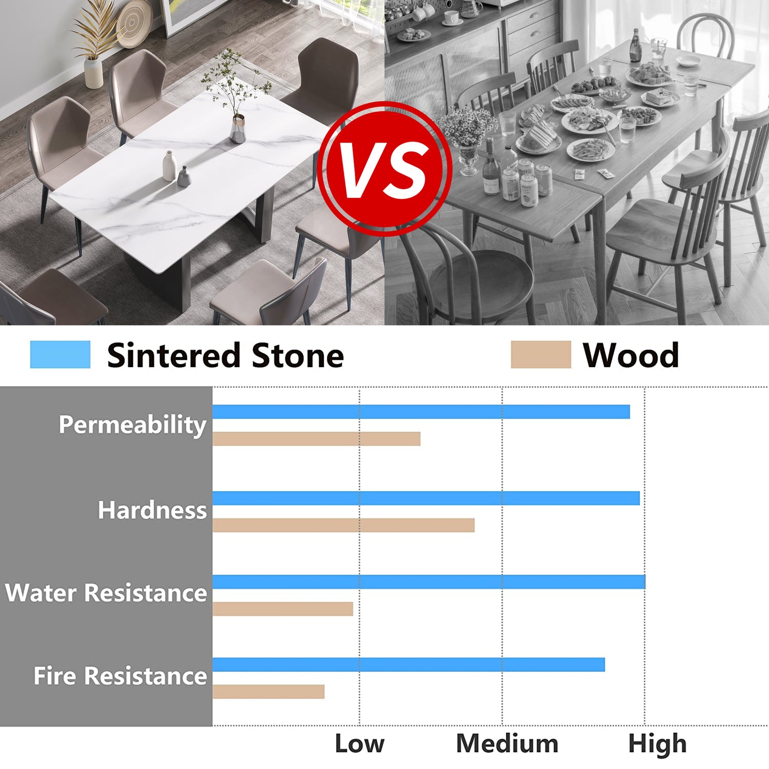 63"Modern artificial stone white straight edge black metal leg dining table - 6 people | Home Elegance USA