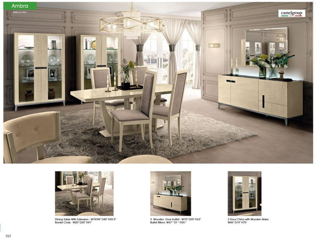 Ambra 8 Piece Dining Room Set W - 1Ext - Ambratable - 8Set | ESF | Home Elegance USA