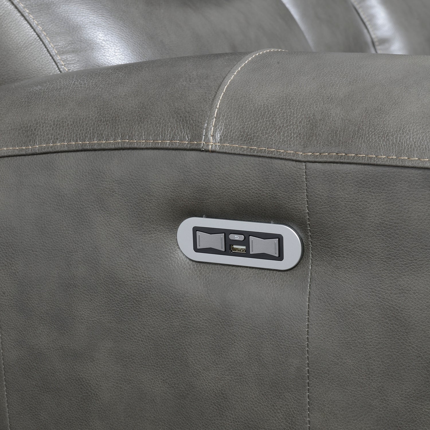 Leather Power Reclining Loveseat with Console - Contemporary Style, Dual Reclining Seats - USB Charging, Hidden Storage Home Elegance USA