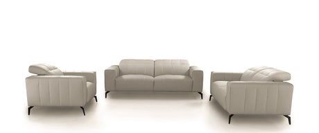 Vig Furniture Divani Casa Wayne - Modern Light Grey Leather Sofa Set