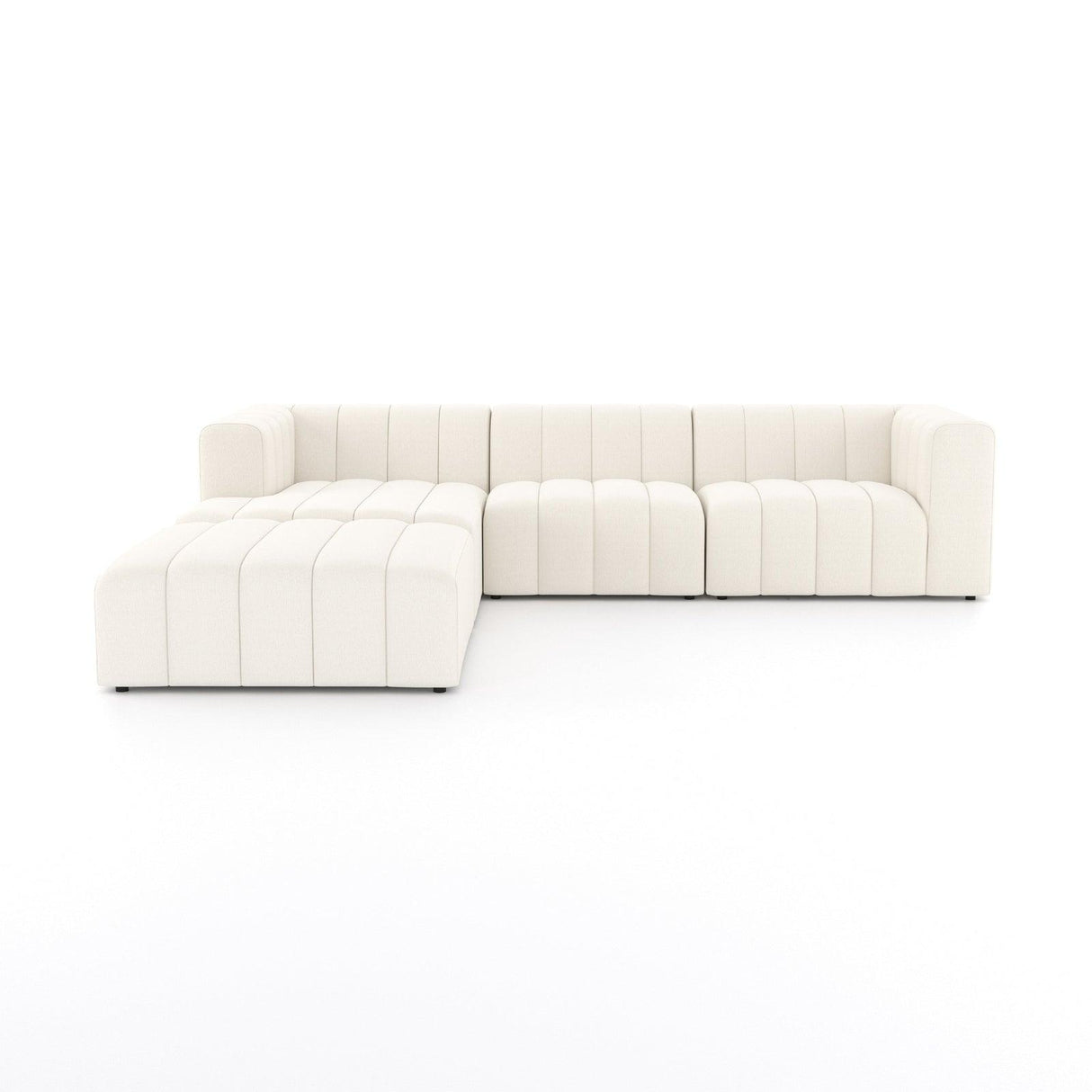 Four Hands Langham Channeled 3 Pc Sectional With Ottoman
