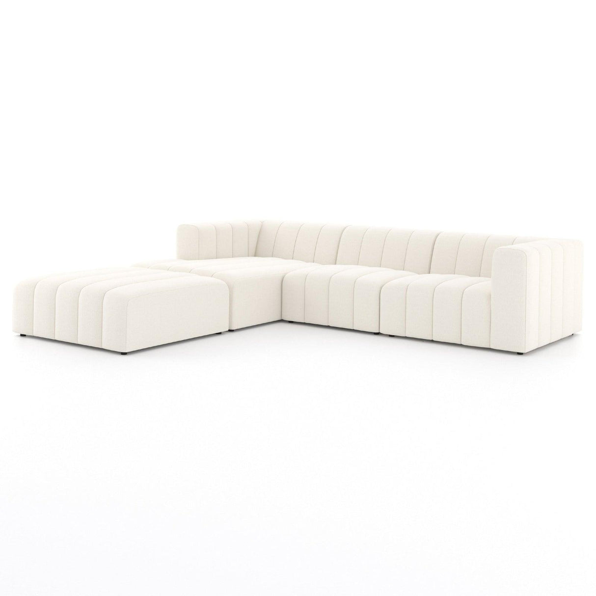 Four Hands Langham Channeled 3 Pc Sectional With Ottoman